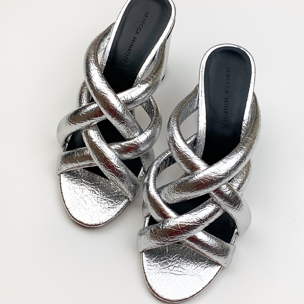 Rebecca Minkoff amandine silver strappy mules - Picture 6 of 8